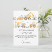 Jongens bouwvoertuigen Verjaardag Dank je creditca Kaart (Staand voorkant)