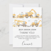 Jongens bouwvoertuigen Verjaardag Dank je creditca Kaart (Voorkant)