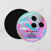 Jongens BOWLING BAL, bowlen, Glow verjaardagsfeest Kaart (Voorkant / Achterkant)