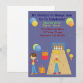 Jongens Bowling Birthday Party Kaart (Voorkant / Achterkant)