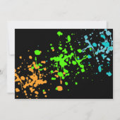 Jongens Bowling party, Verjaardag Neon gloed bowle Kaart (Achterkant)