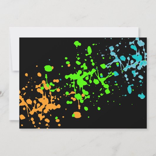 Jongens Bowling party, Verjaardag Neon gloed bowle Kaart (Achterkant)