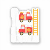 Jongens brandweerwagen brandthema grote broer bran sticker (Voorkant)