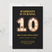 Jongens Bright licht 10e verjaardag uitnodiging (Voorkant)