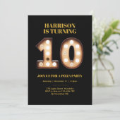 Jongens Bright licht 10e verjaardag uitnodiging (Staand voorkant)