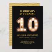 Jongens Bright licht 10e verjaardag uitnodiging (Voorkant / Achterkant)