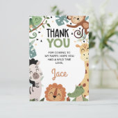 Jongens Brown Green Born Two Be Wild 2e verjaardag Bedankkaart (Staand voorkant)