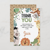 Jongens Brown Green Born Two Be Wild 2e verjaardag Bedankkaart (Voorkant / Achterkant)