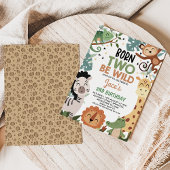 Jongens Brown Green Born Two Be Wild 2e verjaardag Kaart