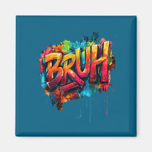 Jongens Bruh Meme Grappige Spreuk Tiener Graffiti Magneet
