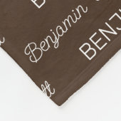 Jongens Bruine Persoonlijke Script Naam Fleece Deken (Hoek)