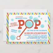 Jongen's Bubble Party Birthday Invitation Kaart (Voorkant)