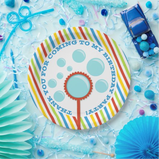 Jongen's Bubble Party Birthday Papieren Bordje (Feest)