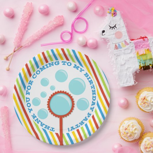 Jongen's Bubble Party Birthday Papieren Bordje (Feest)