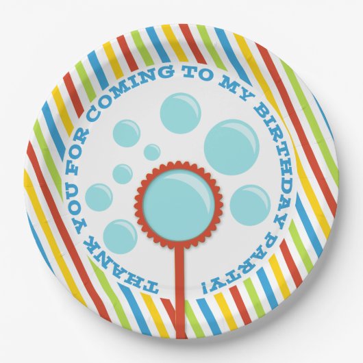 Jongen's Bubble Party Birthday Papieren Bordje (Voorkant)