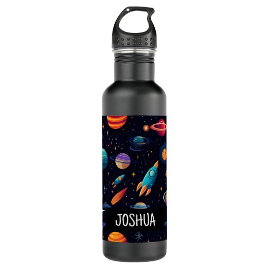 Jongens Buitenruimte Raket Water Fles (Voorkant)