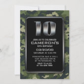 Jongens Camo Jacht Leger 10e verjaardag Kaart (Voorkant)