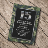 Jongens Camo Jacht Leger 15e Verjaardag Kaart