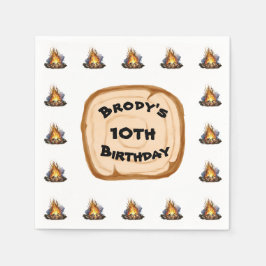 Jongens Camping Avontuur Verjaardag Bonfire Servet
