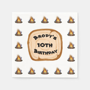 Jongens Camping Avontuur Verjaardag Bonfire Servet