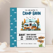 Jongens Camping Avontuur Verjaardag Slumber Party Kaart