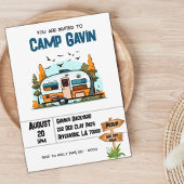 Jongens Camping Avontuur Verjaardag Slumber Party Kaart