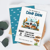 Jongens Camping Avontuur Verjaardag Slumber Party Kaart