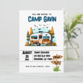 Jongens Camping Avontuur Verjaardag Slumber Party Kaart (Staand voorkant)