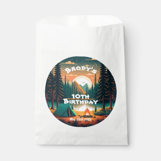 Jongens camping Avontuur Verjaardagsfeest Bedankzakje (Voorkant)