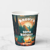 Jongens camping Avontuur Verjaardagsfeestje Papier Papieren Bekers (Achterkant)