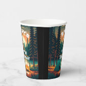 Jongens camping Avontuur Verjaardagsfeestje Papier Papieren Bekers (Rechts)