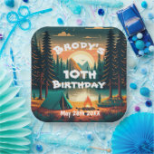 Jongens Camping Avontuur Verjaardagspapier Bord (Feest)