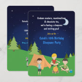 Jongens Camping Sleepover Verjaardagsfeest Uitnodi Kaart (Voorkant / Achterkant)