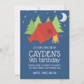 Jongens Camping Verjaardagsfeestje Kaart (Voorkant)