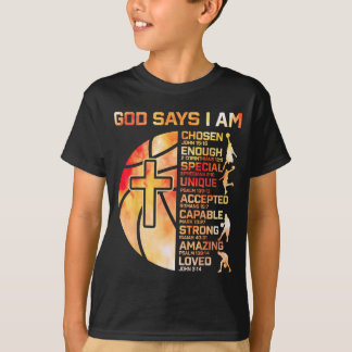 Jongens Christelijk Basketbal God Zegt Religieus G T-shirt