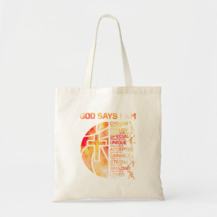 Jongens Christelijk Honkbal God Zegt Religieus Gra Tote Bag