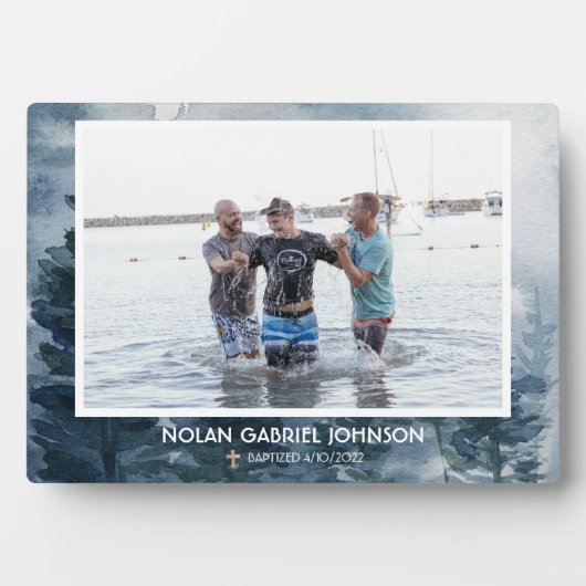 Jongen's Christelijke Baptisme-herdenkingscadeautj Fotoplaat (voorkant)