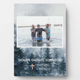 Jongen's Christelijke Baptisme herdenkingsPlaque Fotoplaat