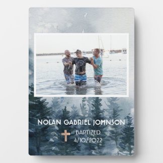 Jongen's Christelijke Baptisme herdenkingsPlaque Fotoplaat