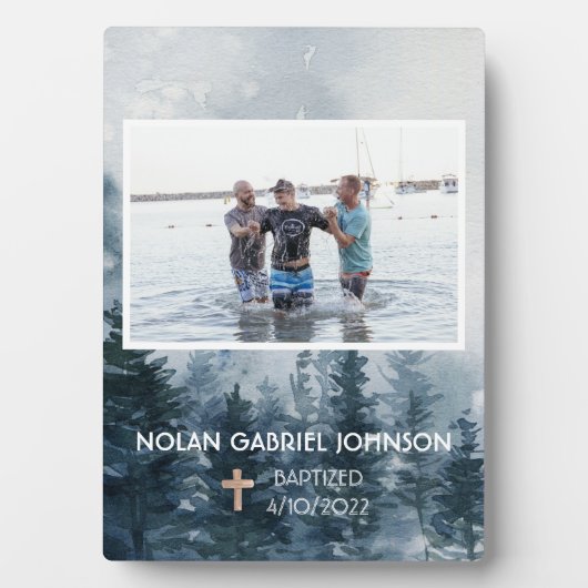 Jongen's Christelijke Baptisme herdenkingsPlaque Fotoplaat (voorkant)
