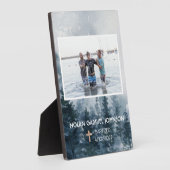 Jongen's Christelijke Baptisme herdenkingsPlaque Fotoplaat (Zijkant)