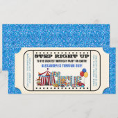 Jongens Circus Ticket Verjaardagsfeest Kaart (Voorkant / Achterkant)