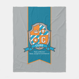 Jongens Clint of letter C naam betekent grijze dek Fleece Deken