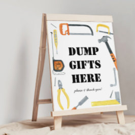 Jongens constructie dump geschenken hier teken poster