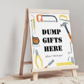 Jongens constructie dump geschenken hier teken poster