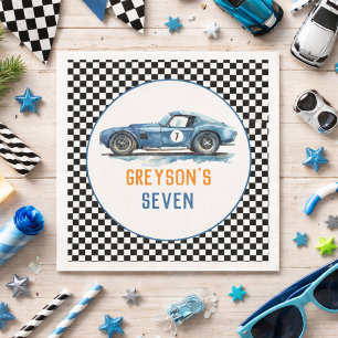 Jongens Cool Blauw Racerauto Kinderverjaardag Servet
