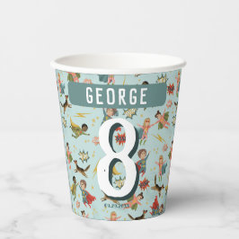 Jongens Cool Blue Comic Book Superhero Kids Verjaa Papieren Bekers