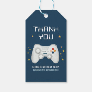 Jongens Cool Blue Gaming Bedankt Kinderen Verjaard Cadeaulabel