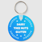 Jongens Cool Blue Noodcontact Voedselallergie Sleutelhanger (Voorkant)