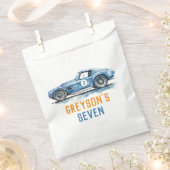Jongens Cool Blue Racing Auto Kinderen Verjaardag Bedankzakje (Geknipt)